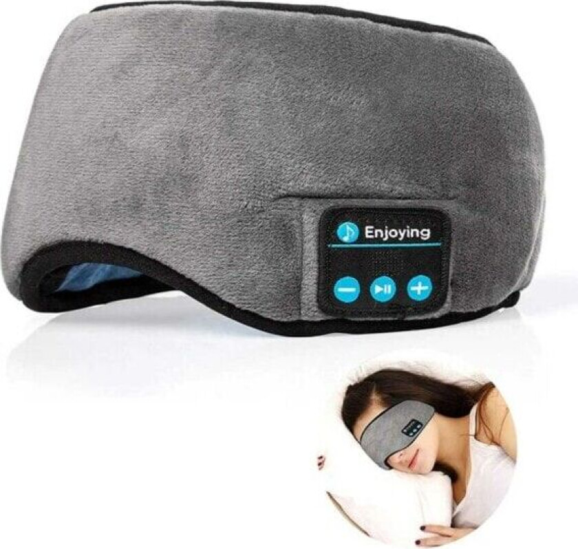 Soft Sleep Hodetelefoner - Sovemaske med Bluetooth Hodetelefoner Grå
