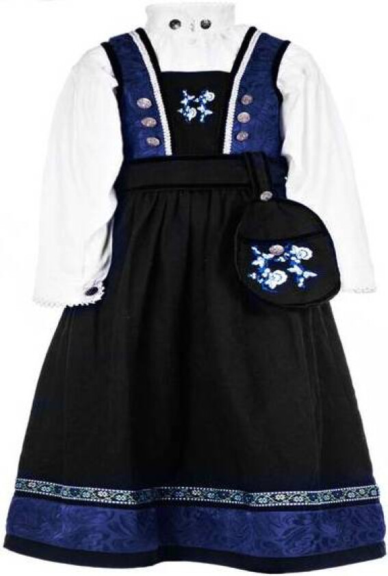 Bunad / Festdrakt Med Skjorte Til Baby Jente Blå