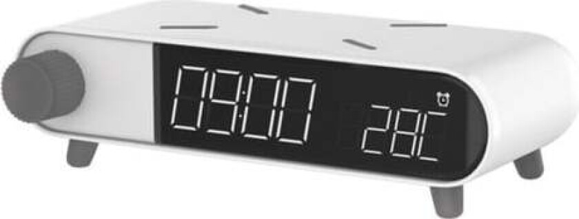 Vekkerklokke med trådløs lader KSIX Retro White 10 W