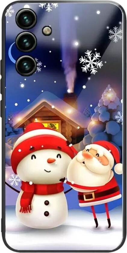Samsung Galaxy A14 (5G) Jule Deksel m. Glassbakside - Julenissen og Snømannen
