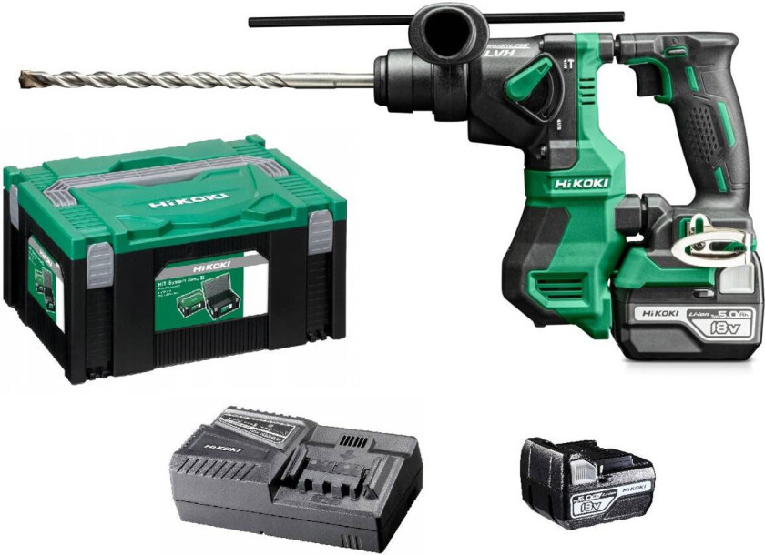Hikoki DH18DPAWPZ Batterihammerbor med batteri + lader (18V)