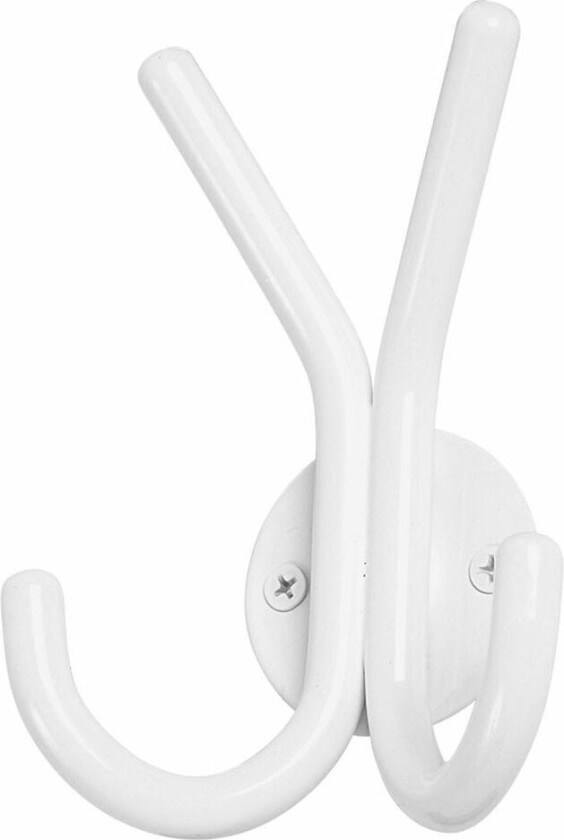 Home It Dobbel hattekrok (9x5x12,5cm) Hvit