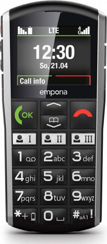 Emporia SIMPLICITY LTE 4G 64MB 2tm sammenleggbar mobiltelefon (svart)