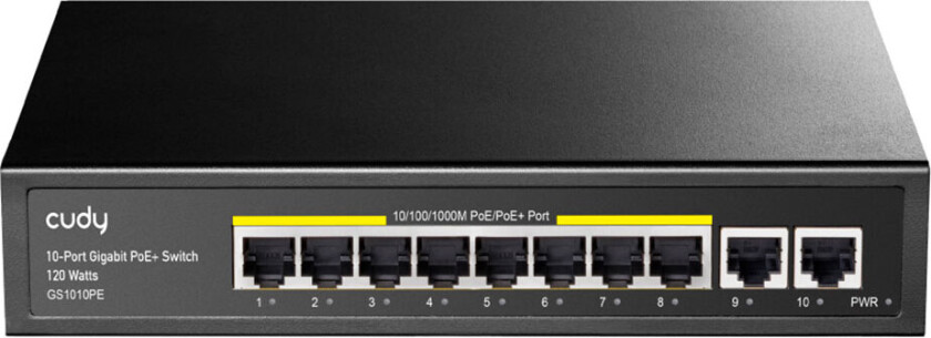 Cudy GS1010PE PoE Switch 8 porter - 1000 Mbps (120W)