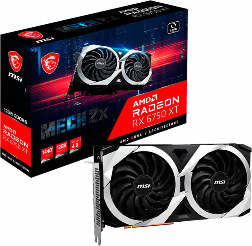 Mech 2X 12G V1 grafikkort - Radeon RX 6750 XT - 12GB GDDR6