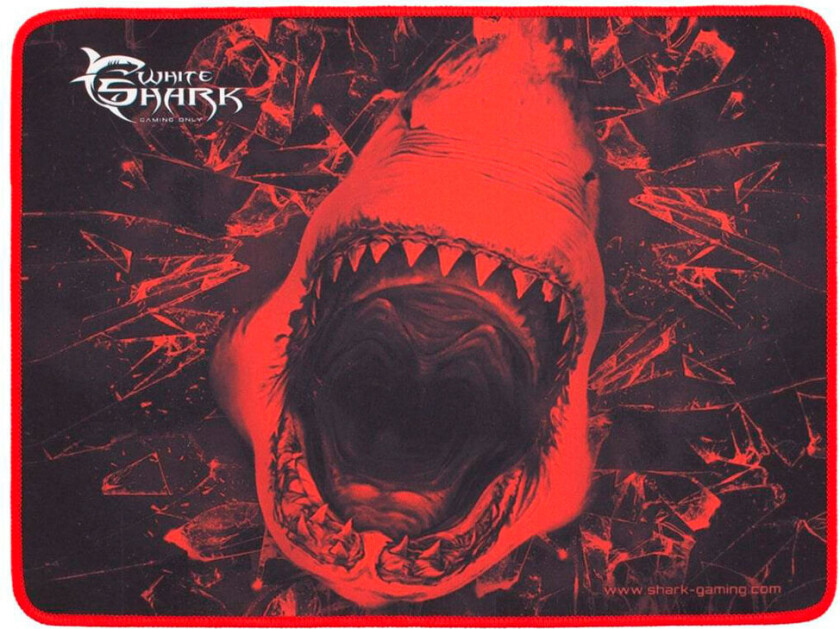 White Shark MP-1799 Musematte m/design (40x30cm) Svart/Rød