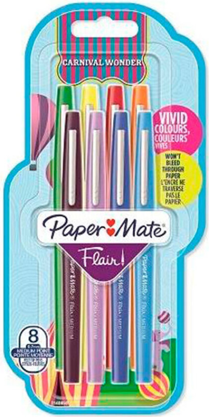 Paper Mate Flair Pen - 0,7 mm (8 stk) Carnival Wonder