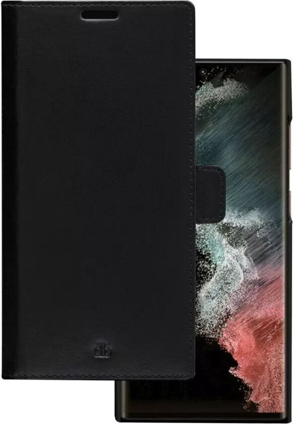 Samsung Galaxy S22 Ultra dbramante1928 Lynge Ekte Skinn Magnet Deksel - Svart