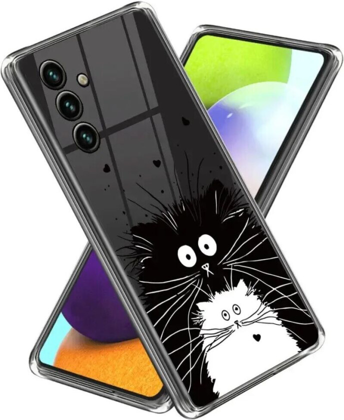 Samsung Galaxy A55 (5G) Fleksibelt Plastdeksel - Gjennomsiktig / To Katter