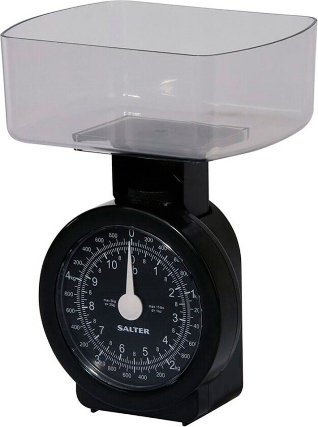 Salter 114 Retro Kjøkkenvekt m/skål (5kg/1g) Sort