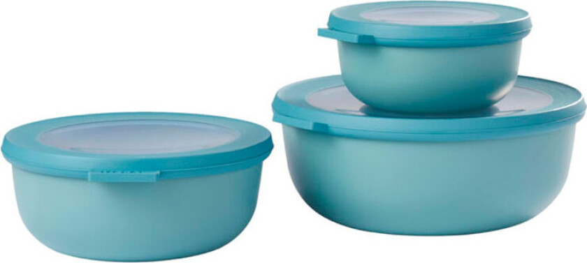 Mepal Cirqula Low Bowl Set (350/750/1250ml) Nordic Green
