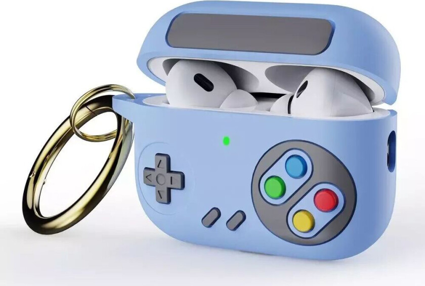 Apple Airpods Pro 2nd Gen (2022) Silikondeksel med Karabinkrok - Spillkonsoll - Blå