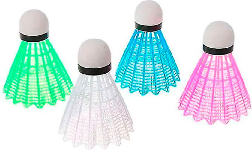 Rucanor Shuttle LED Shuttlecocks (4pk) Rød/Gul/Grønn/Blå