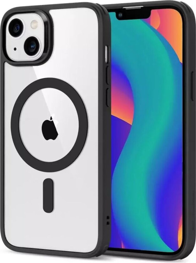 IPhone 14 Plus Classic Hybrid Halolock Deksel - MagSafe-kompatibelt - Gjennomsiktig / Svart