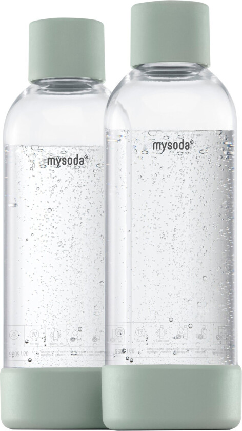 Vannflaske 1 liter 2 stk, Lysegrønn