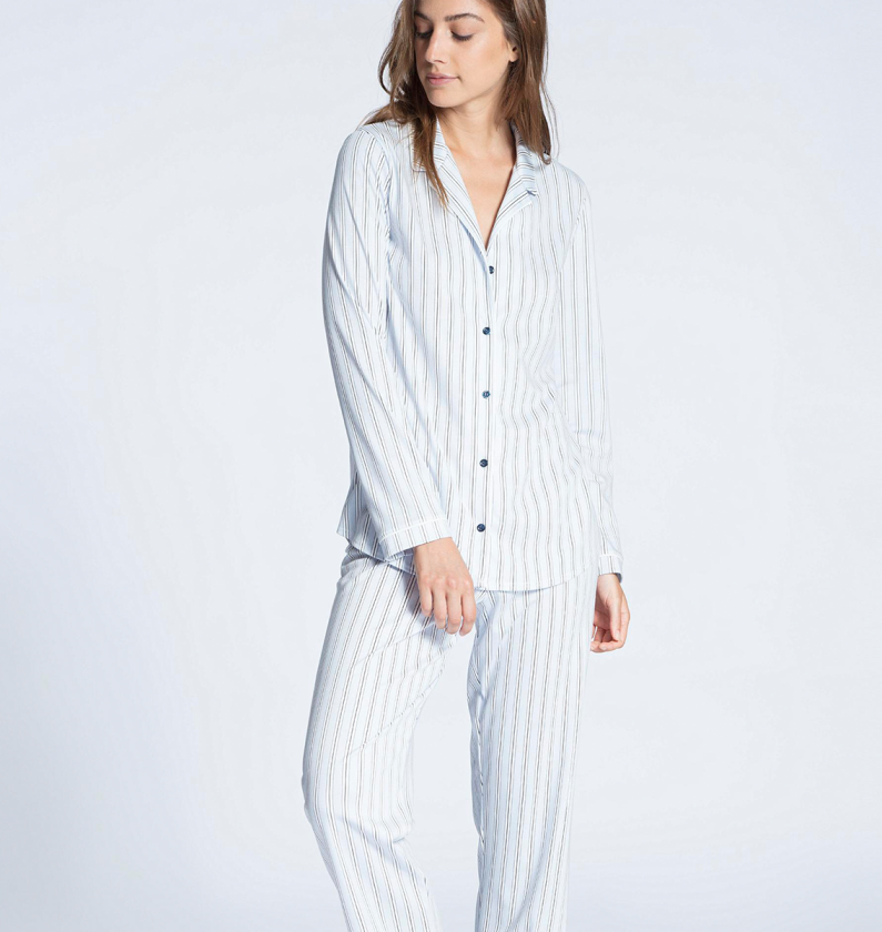 Pyjamas, Farge: Blå, Størrelse: S, Kvinner