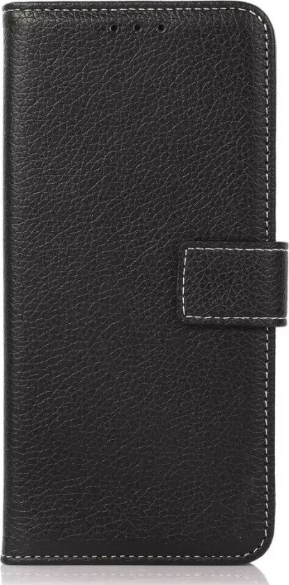 iPhone 15 Pro Max Litchi Kunstskinn Deksel med Kortholder - Svart