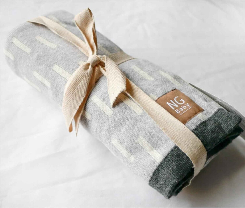 Filt Jaquard Strikket Grey Line