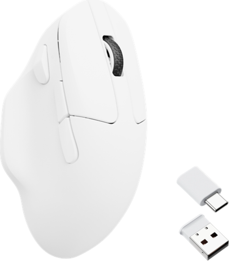 M7 1K Hz Light 63g Ergonomic White - Gaming mus - Optisk - 6 - Hvit