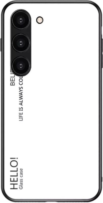 Samsung Galaxy S23+ (Plus) Glass Bakdeksel - Hello - Hvit