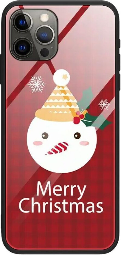 iPhone 15 Pro Jule Deksel m. Glassbakside - Snømann