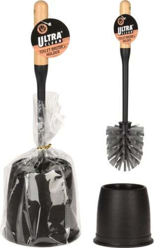 <div>Toalettbørste svart med bambusskaft</div>.