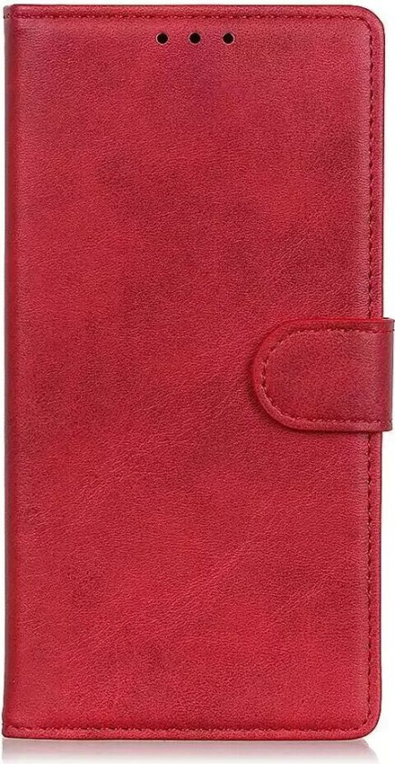 Samsung Galaxy A02s Blankt PU Skinndeksel m. Lommebok - Rød