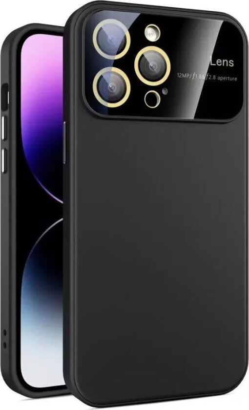 iPhone 15 Pro Max Hybrid Plastdeksel m. Innebygd Kamerabeskytter - Svart