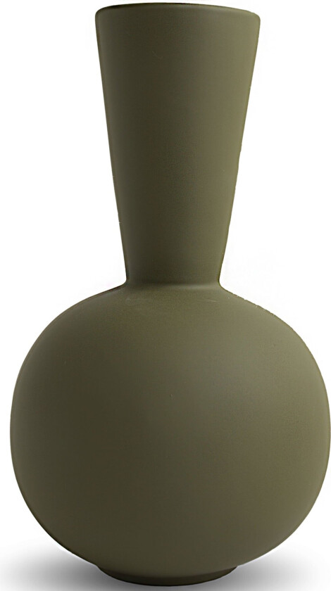 Trumpet vase, 30 cm, olive