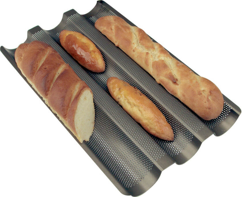 Baguettebrett - 3 Baguetter Smale Renner - Svart Non Stick