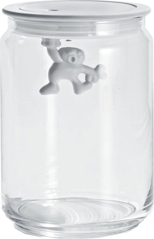 Gianni Glasskrukke med Lokk Hvit 90 cl