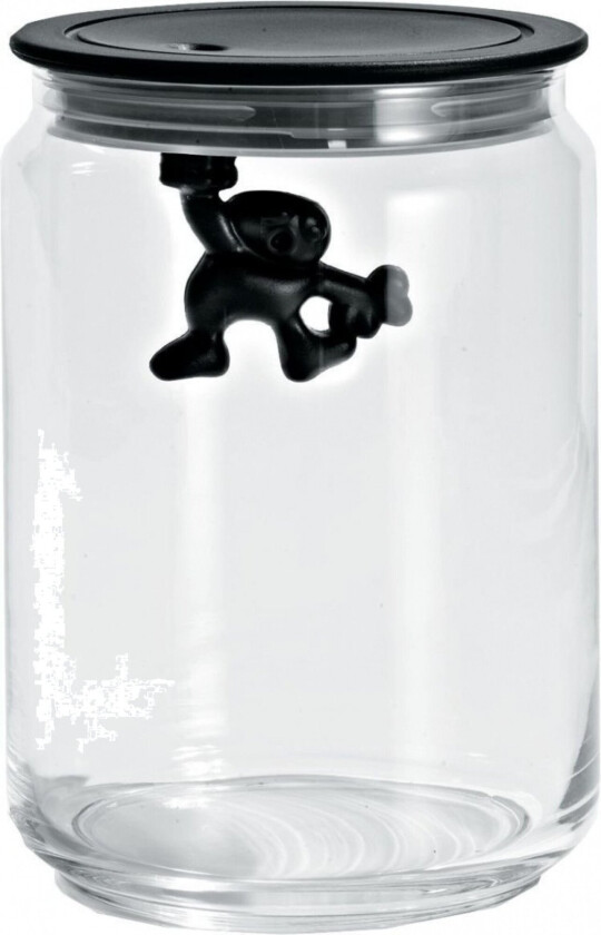 Gianni Glasskrukke med Lokk Svart 90 cl