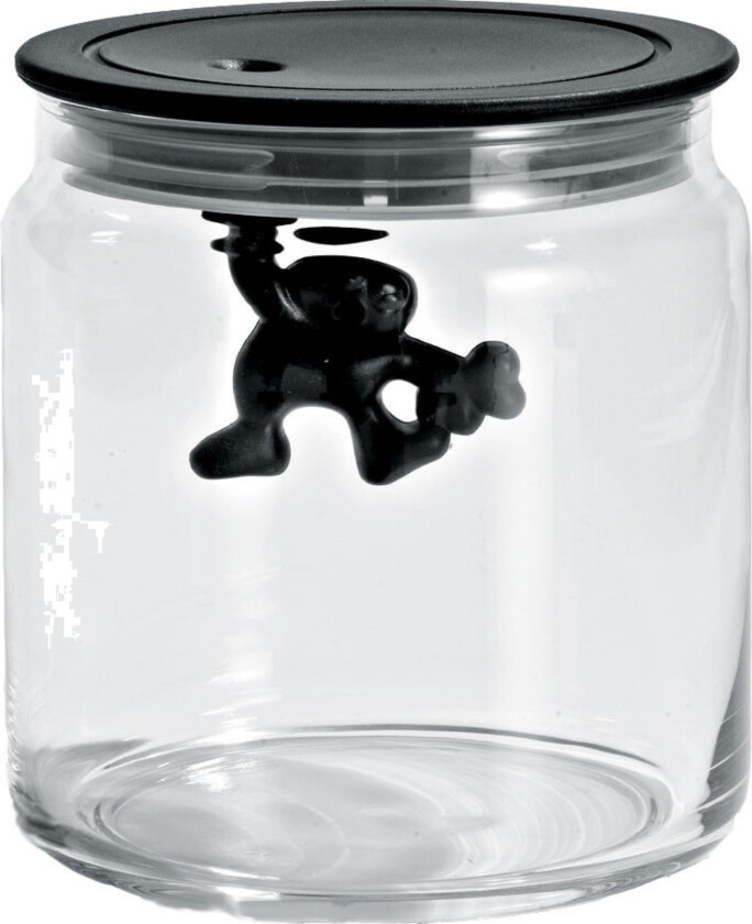 Gianni Glasskrukke med Lokk Svart 70 cl