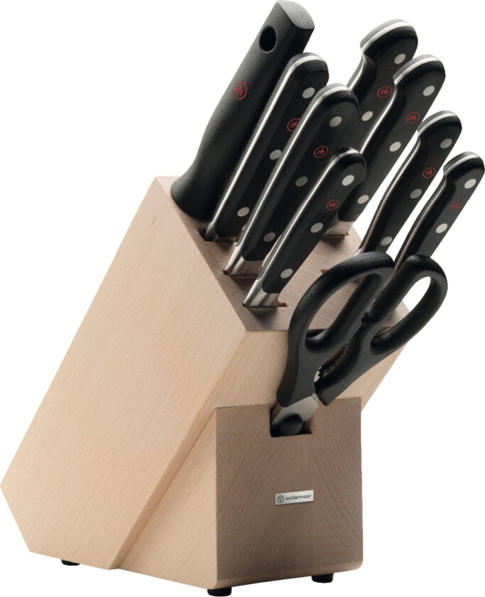 Bilde av Classic Knivblokk med 9 Kniver Bøk