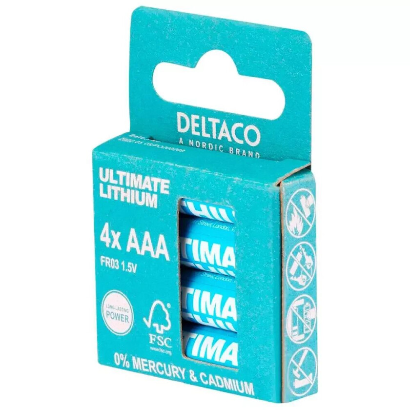 Lithium 4 x AAA Batterier