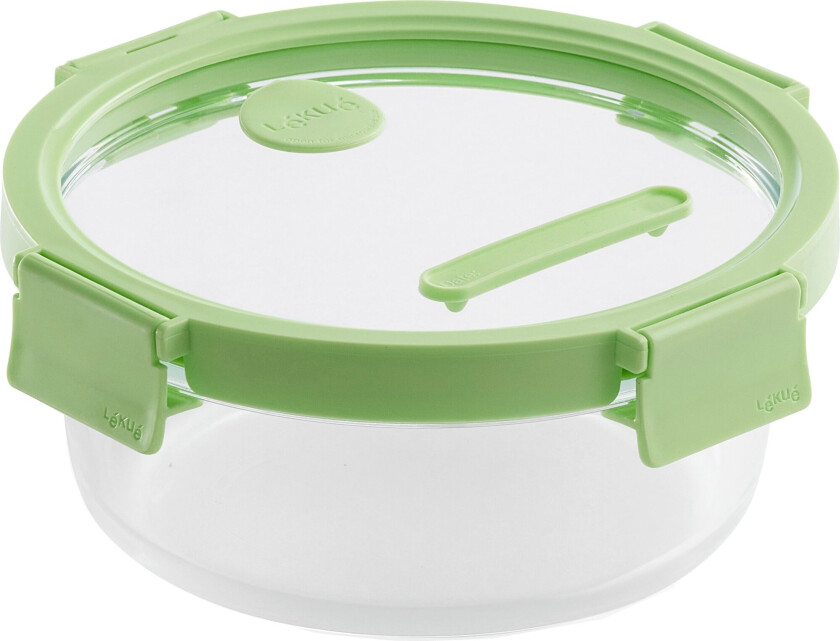 Rund matboks 950 ml, glass/grønn
