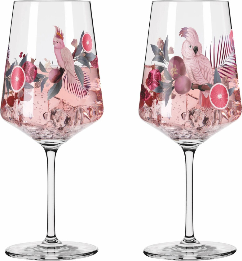 Sommersonett Birds vinglass, 2 stk