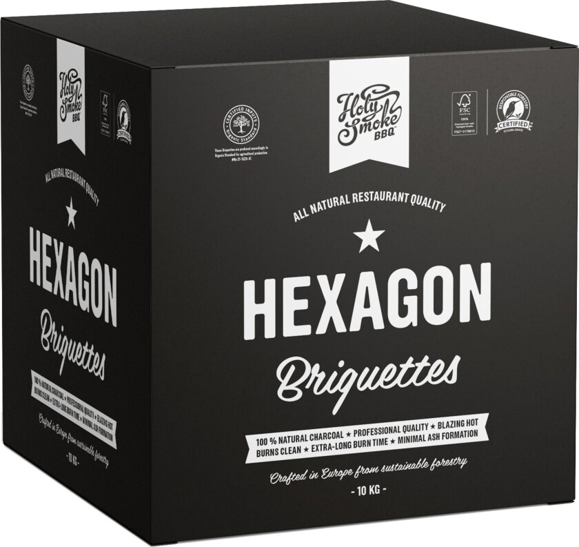 Hexagon grillbriketter 10 kg