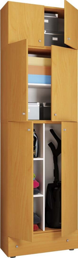 LonaXXL garderobeskap 6 dører 1 skuff bøk dekor.