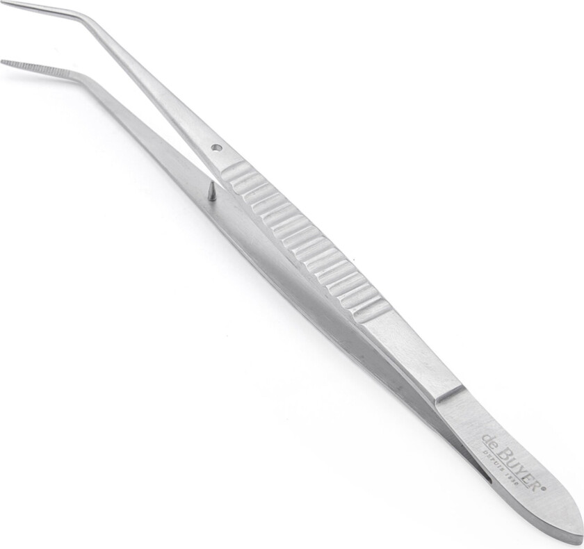 Matpinsett med buet spiss 16 cm, rustfritt stål