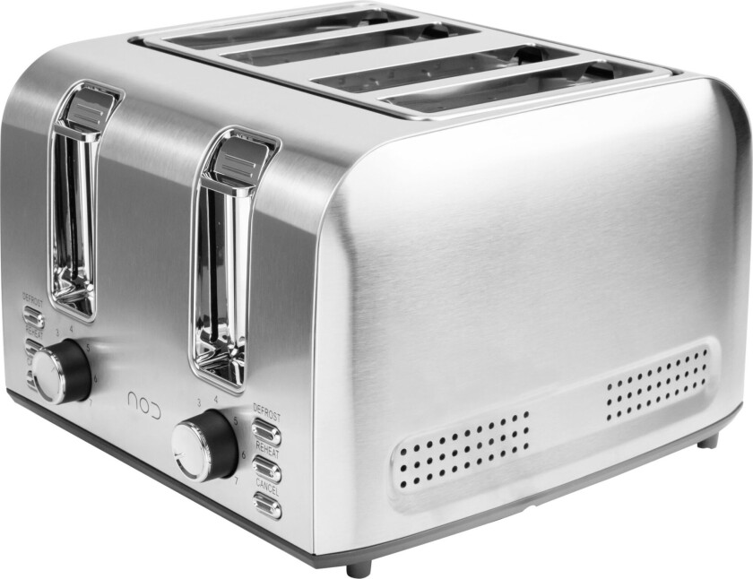 Brødrister 4 skiver, rustfritt stål