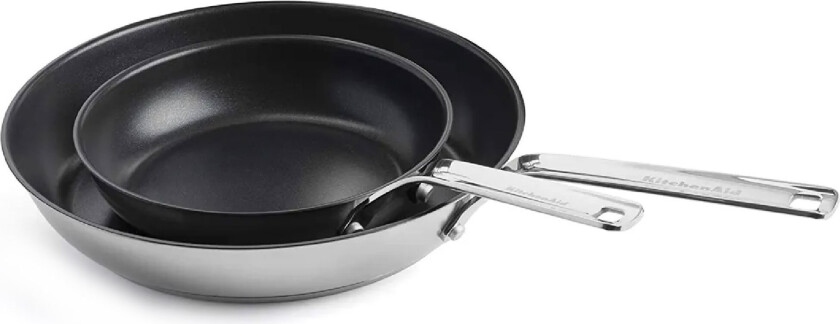 Sett med stekepanner 20 cm + 28 cm, rustfritt stål