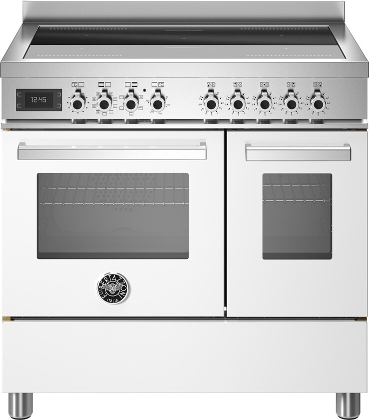 PRO95I2EBIT Professional induksjonskomfyr med dobbelovn 90 cm, Hvit
