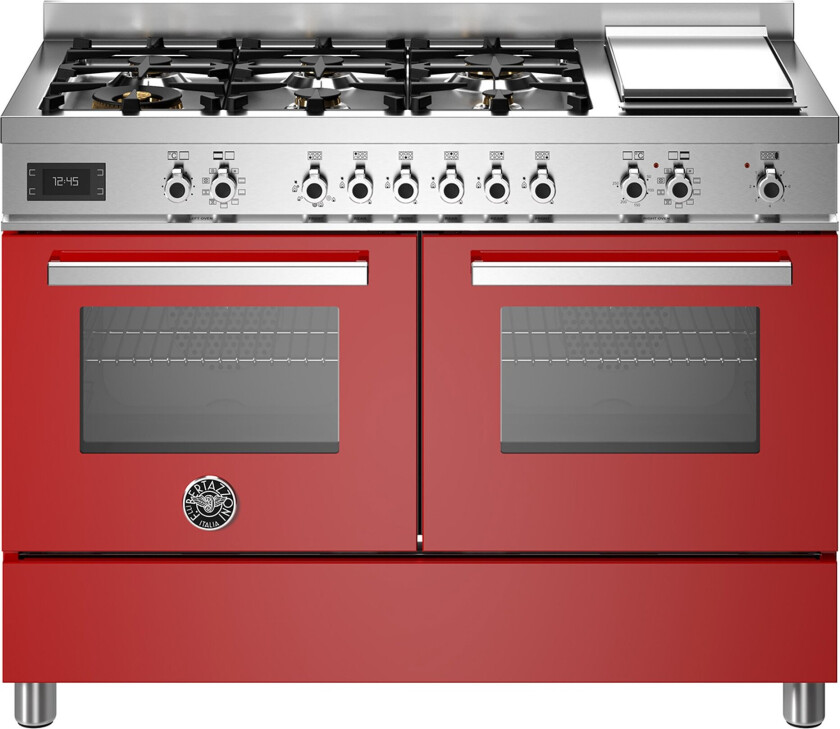 PRO126G2EROT Professional Gasskomfyr 120 cm, Rød