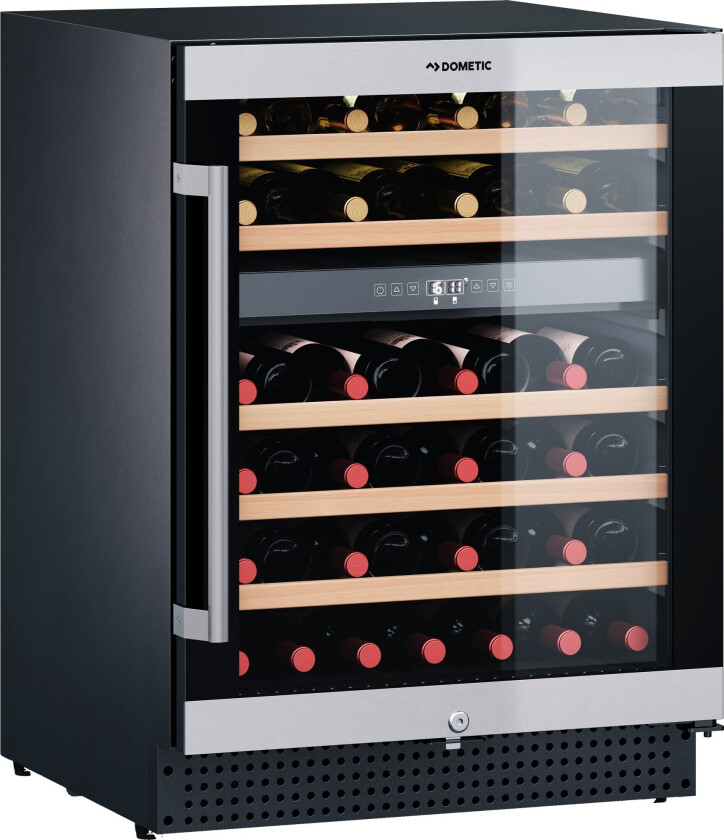 C46B vinkjøler temperaturzoner, 46 flasker, svart/rustfritt stål