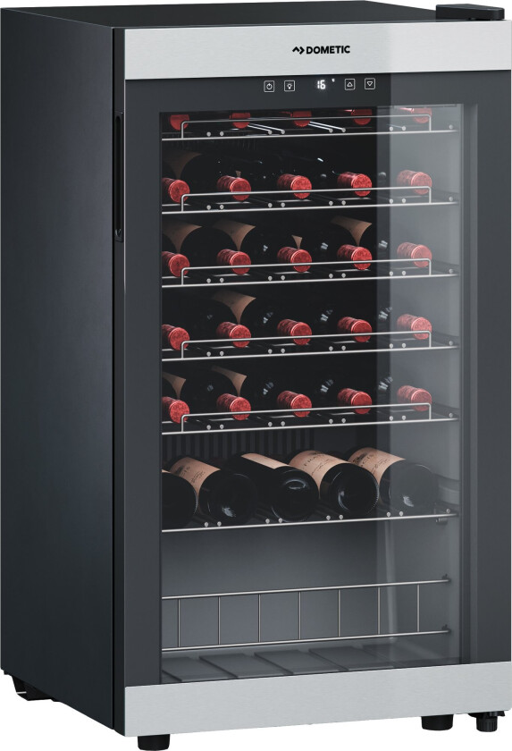 C35F vinkjøler, 35 flasker, svart/rustfri stål