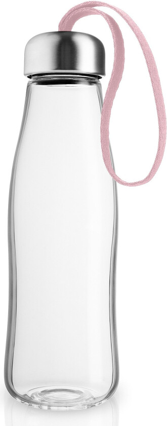 Drikkeflaske glass 0,5 liter, Rose Quartz