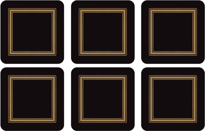 Bilde av Classic Glassunderlag Svart 6 stk