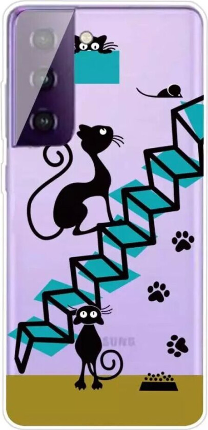 Samsung Galaxy S21+ (Plus) TPU Plast Deksel - Katte Trappe - Gennemsigtig