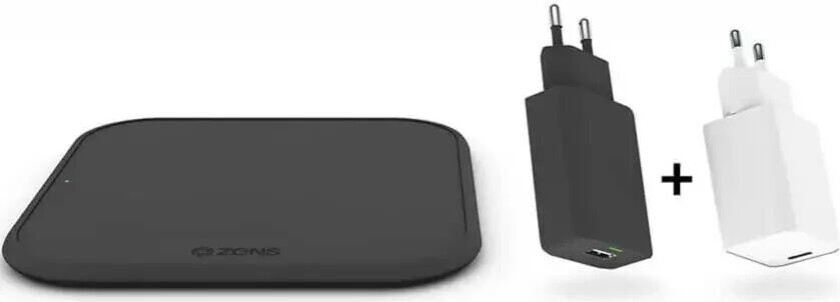 Bilde av iPhone 12 Start-Kit Trådløs Qi Lader 10W med 18W USB-C & 18W USB-A Adapter - Svart
